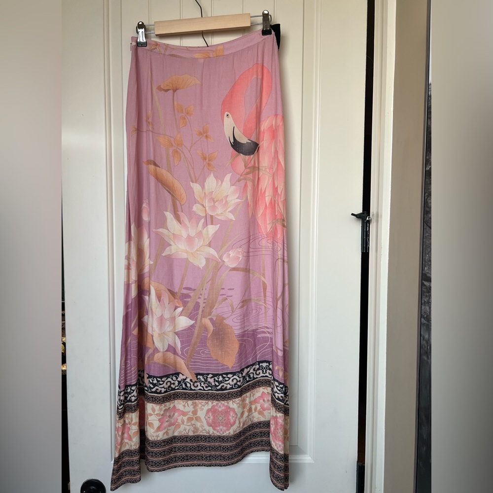 Spell & The Gypsy Collective Cherry Blossom High Slit Maxi Skirt Size Medium - Picture 4 of 12